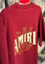 AMIRI Dropshoulder Tshirt-Maroon - Image 3