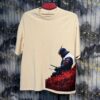 SAMURAI Printed (Front) Dropshoulder Tshirt-Beige