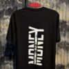MONEY Vertical Printed Dropshoulder Tshirt-Black