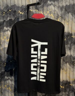 MONEY Vertical Printed Dropshoulder Tshirt-Black