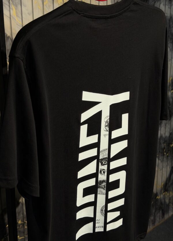 MONEY Vertical Printed Dropshoulder Tshirt-Black