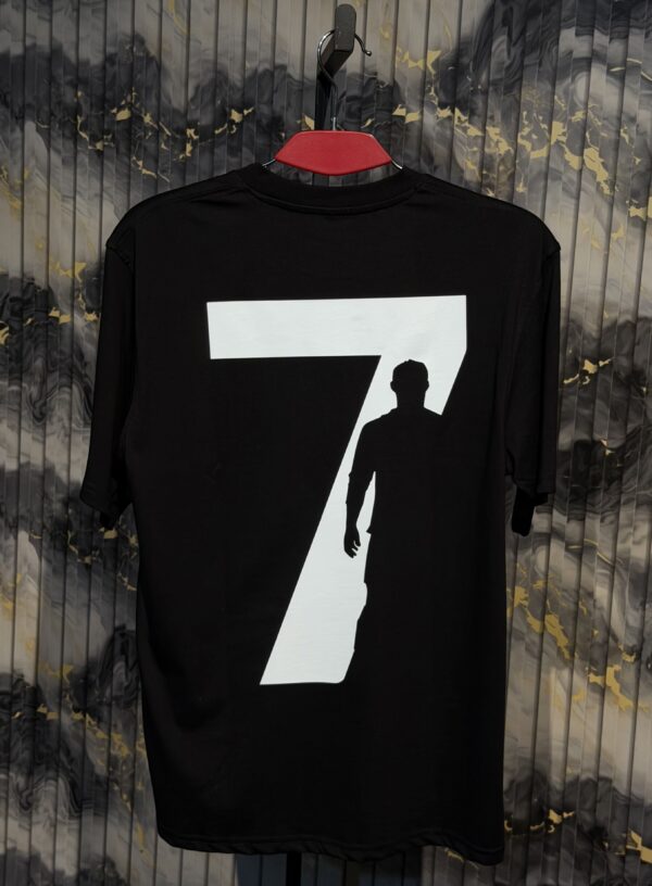 CR7 Printed (Front & Back) Dropshoulder Tshirt-Black