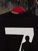 CR7 Printed (Front & Back) Dropshoulder Tshirt-Black - Image 4