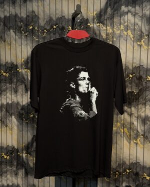 CR7 Printed (Front & Back) Dropshoulder Tshirt-Black