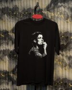 CR7 Printed (Front & Back) Dropshoulder Tshirt-Black