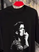 CR7 Printed (Front & Back) Dropshoulder Tshirt-Black - Image 3