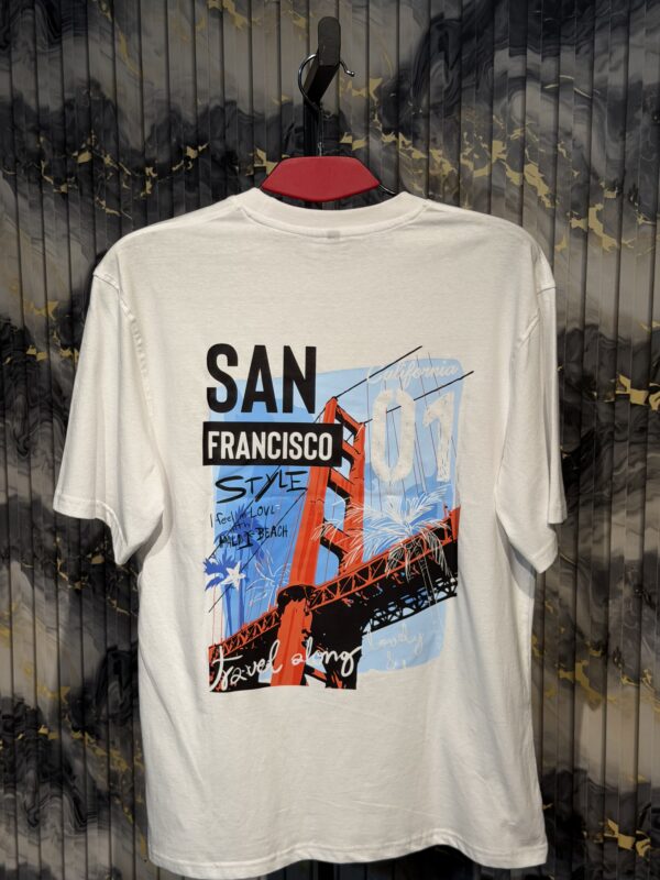 SAN FRANCISCO x FREEDOM Printed (Front & Back) Regular Tshirt-White