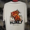 MONEY CRIMINAL Printed (Back) Dropshoulder Tshirt-White