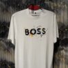 BOSS Printed (Front) Regular Tshirt-White