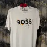 BOSS Printed (Front) Regular Tshirt-White