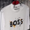 BOSS Printed (Front) Regular Tshirt-White