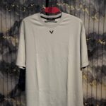 V Silicone 3D Printed (Front) Regular Tshirt-Light Grey