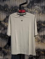 V Silicone 3D Printed (Front) Regular Tshirt-Light Grey