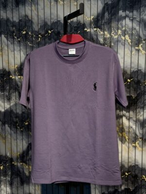 POLO Embroidered (Front) Regular Tshirt-Purple