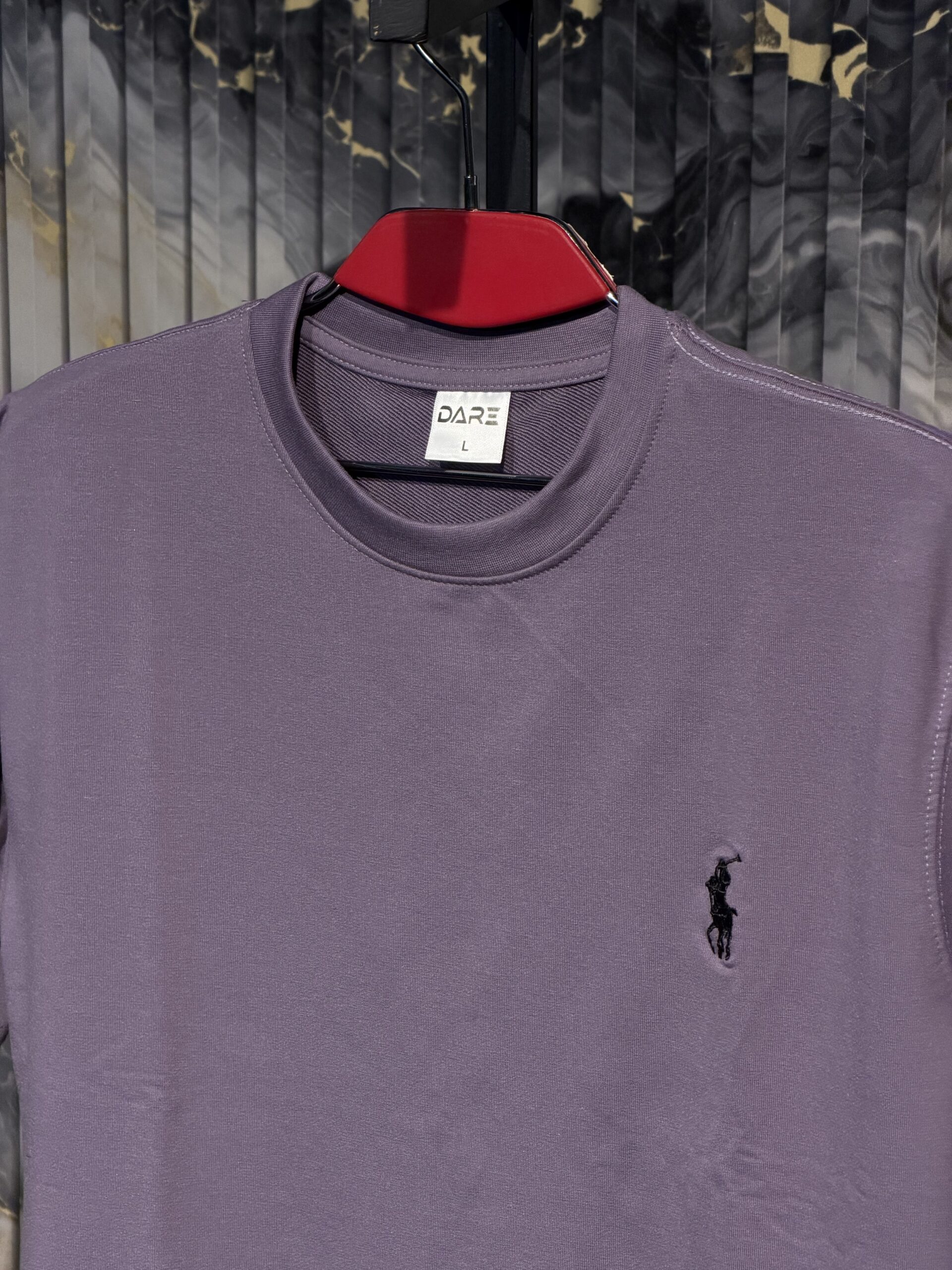 POLO Embroidered (Front) Regular Tshirt-Purple